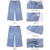 image:imageluvamia Capri Jeans for Women Wide Leg Trendy High Waisted Casual Summer Stretchy Denim Culottes Capri Pants with PocketSeaside Blue