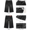 image:imageluvamia Capri Jeans for Women Wide Leg Trendy High Waisted Casual Summer Stretchy Denim Culottes Capri Pants with PocketWashed Black