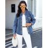 image:imageluvamia Denim Jackets for Women Trendy Long Sleeve Distressed Jean Button Down Shirts Jacket Shacket Trucker JacketClassic Blue