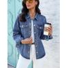 image:imageluvamia Denim Jackets for Women Trendy Long Sleeve Distressed Jean Button Down Shirts Jacket Shacket Trucker JacketClassic Blue