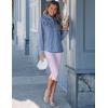image:imageluvamia Denim Jackets for Women Trendy Long Sleeve Distressed Jean Button Down Shirts Jacket Shacket Trucker JacketCody Blue