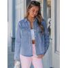 image:imageluvamia Denim Jackets for Women Trendy Long Sleeve Distressed Jean Button Down Shirts Jacket Shacket Trucker JacketCody Blue