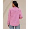 image:imageluvamia Denim Jackets for Women Trendy Long Sleeve Distressed Jean Button Down Shirts Jacket Shacket Trucker JacketHot Pink