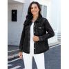 image:imageluvamia Denim Jackets for Women Trendy Long Sleeve Distressed Jean Button Down Shirts Jacket Shacket Trucker JacketWashed Black