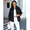 image:imageluvamia Denim Jackets for Women Trendy Long Sleeve Distressed Jean Button Down Shirts Jacket Shacket Trucker JacketWashed Black