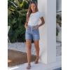 image:imageluvamia Jean Shorts for Women High Waisted Trendy Drawstring Stretchy Denim Shorts Summer Casual Jorts with PocketsBay Blue
