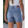 image:imageluvamia Jean Shorts for Women High Waisted Trendy Drawstring Stretchy Denim Shorts Summer Casual Jorts with PocketsBay Blue