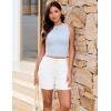 image:imageluvamia Jean Shorts for Women High Waisted Trendy Drawstring Stretchy Denim Shorts Summer Casual Jorts with PocketsCream White