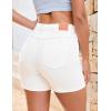 image:imageluvamia Jean Shorts for Women High Waisted Trendy Drawstring Stretchy Denim Shorts Summer Casual Jorts with PocketsCream White