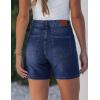 image:imageluvamia Jean Shorts for Women High Waisted Trendy Drawstring Stretchy Denim Shorts Summer Casual Jorts with PocketsDarkness Blue