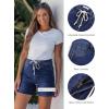 image:imageluvamia Jean Shorts for Women High Waisted Trendy Drawstring Stretchy Denim Shorts Summer Casual Jorts with PocketsDarkness Blue