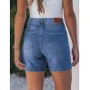image:imageluvamia Jean Shorts for Women High Waisted Trendy Drawstring Stretchy Denim Shorts Summer Casual Jorts with PocketsMedium Blue