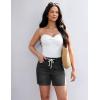 image:imageluvamia Jean Shorts for Women High Waisted Trendy Drawstring Stretchy Denim Shorts Summer Casual Jorts with PocketsWashed Black