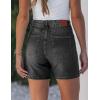 image:imageluvamia Jean Shorts for Women High Waisted Trendy Drawstring Stretchy Denim Shorts Summer Casual Jorts with PocketsWashed Black