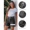 image:imageluvamia Jean Shorts for Women High Waisted Trendy Drawstring Stretchy Denim Shorts Summer Casual Jorts with PocketsWashed Black