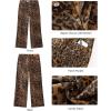 image:imageluvamia Wide Leg Jeans for Women High Waisted Leopard Cheetah Print Stretch Cropped Denim Pants Patch Pocket Flare JeansBronze Leopard