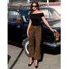 image:imageluvamia Wide Leg Jeans for Women High Waisted Leopard Cheetah Print Stretch Cropped Denim Pants Patch Pocket Flare JeansBrown Cheetah
