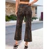image:imageluvamia Wide Leg Jeans for Women High Waisted Leopard Cheetah Print Stretch Cropped Denim Pants Patch Pocket Flare JeansBrown Leopard