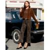 image:imageluvamia Wide Leg Jeans for Women High Waisted Leopard Cheetah Print Stretch Cropped Denim Pants Patch Pocket Flare JeansBrown Leopard