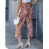 image:imageluvamia Wide Leg Jeans for Women High Waisted Leopard Cheetah Print Stretch Cropped Denim Pants Patch Pocket Flare JeansPink Leopard