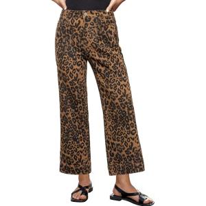 image:imageluvamia Wide Leg Jeans for Women High Waisted Leopard Cheetah Print Stretch Cropped Denim Pants Patch Pocket Flare JeansBronze Leopard
