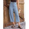 image:imageluvamia Barrel Jeans for Women Trendy Wide Leg High Rise Baggy Pull On Elastic Waist Button Fly Drawstring Denim PantsAiry Blue