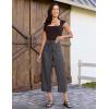 image:imageluvamia Barrel Jeans for Women Trendy Wide Leg High Rise Baggy Pull On Elastic Waist Button Fly Drawstring Denim PantsDust Black