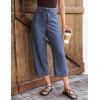 image:imageluvamia Barrel Jeans for Women Trendy Wide Leg High Rise Baggy Pull On Elastic Waist Button Fly Drawstring Denim PantsNightfall Blue
