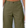 image:imageluvamia Bermuda Shorts for Women Knee Length Casual Summer Mid Rise Cargo Pockets Knit Elastic Waist 11 Inch Inseam ShortsOlive Green