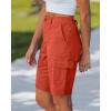 image:imageluvamia Bermuda Shorts for Women Knee Length Casual Summer Mid Rise Cargo Pockets Knit Elastic Waist 11 Inch Inseam ShortsRed Clay