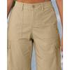 image:imageluvamia Bermuda Shorts for Women Knee Length Casual Summer Mid Rise Cargo Pockets Knit Elastic Waist 11 Inch Inseam ShortsSand