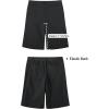 image:imageluvamia Bermuda Shorts for Women Knee Length High Waisted Dressy Casual Patch Pocket Chino Elastic Waist Long ShortsBlack