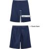 image:imageluvamia Bermuda Shorts for Women Knee Length High Waisted Dressy Casual Patch Pocket Chino Elastic Waist Long ShortsDark Blue