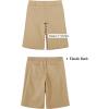 image:imageluvamia Bermuda Shorts for Women Knee Length High Waisted Dressy Casual Patch Pocket Chino Elastic Waist Long ShortsKhaki