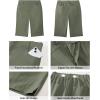 image:imageluvamia Bermuda Shorts for Women Knee Length High Waisted Side Split Elastic Waist Summer Dressy Casual Long Chino ShortsArmy Green