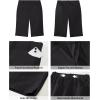 image:imageluvamia Bermuda Shorts for Women Knee Length High Waisted Side Split Elastic Waist Summer Dressy Casual Long Chino ShortsBlack