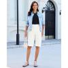 image:imageluvamia Bermuda Shorts for Women Knee Length High Waisted Side Split Elastic Waist Summer Dressy Casual Long Chino ShortsCream White
