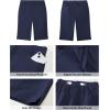 image:imageluvamia Bermuda Shorts for Women Knee Length High Waisted Side Split Elastic Waist Summer Dressy Casual Long Chino ShortsDark Blue