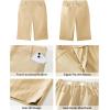 image:imageluvamia Bermuda Shorts for Women Knee Length High Waisted Side Split Elastic Waist Summer Dressy Casual Long Chino ShortsSand