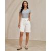 image:imageluvamia Bermuda Shorts for Women Knee Length Pull On Elasitc Waist High Rise Fold Hem Casual Summer Chino Cargo ShortsCream White