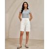 image:imageluvamia Bermuda Shorts for Women Knee Length Pull On Elasitc Waist High Rise Fold Hem Casual Summer Chino Cargo ShortsCream White