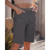 image:imageluvamia Bermuda Shorts for Women Knee Length Pull On Elasitc Waist High Rise Fold Hem Casual Summer Chino Cargo ShortsDark Gray