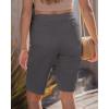 image:imageluvamia Bermuda Shorts for Women Knee Length Pull On Elasitc Waist High Rise Fold Hem Casual Summer Chino Cargo ShortsDark Gray