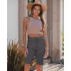 image:imageluvamia Bermuda Shorts for Women Knee Length Pull On Elasitc Waist High Rise Fold Hem Casual Summer Chino Cargo ShortsDark Gray