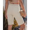 image:imageluvamia Bermuda Shorts for Women Knee Length Pull On Elasitc Waist High Rise Fold Hem Casual Summer Chino Cargo ShortsSummer Sand