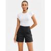 image:imageluvamia Cargo Shorts for Women Trendy High Waisted Casual Summer Knit Elastic Back 5 Inch Inseam Mid Thigh Chino ShortsBlack