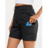 image:imageluvamia Cargo Shorts for Women Trendy High Waisted Casual Summer Knit Elastic Back 5 Inch Inseam Mid Thigh Chino ShortsBlack