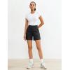 image:imageluvamia Cargo Shorts for Women Trendy High Waisted Casual Summer Knit Elastic Back 5 Inch Inseam Mid Thigh Chino ShortsBlack