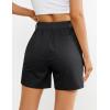 image:imageluvamia Cargo Shorts for Women Trendy High Waisted Casual Summer Knit Elastic Back 5 Inch Inseam Mid Thigh Chino ShortsBlack