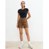 image:imageluvamia Cargo Shorts for Women Trendy High Waisted Casual Summer Knit Elastic Back 5 Inch Inseam Mid Thigh Chino ShortsBrown